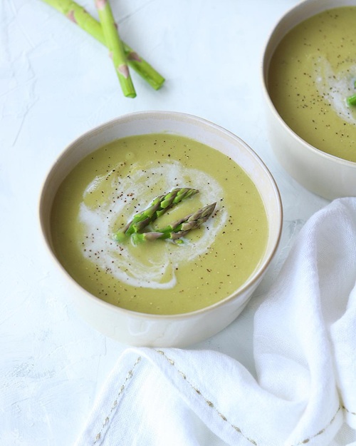 asparagus soup with fresh veggies
