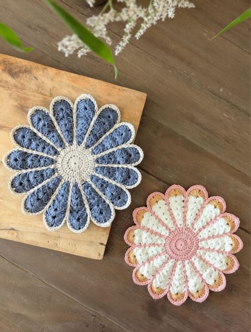 Vintage Crochet Flower Potholder