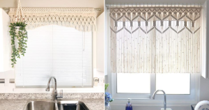 Macrame kitchen curtain ideas and DIY