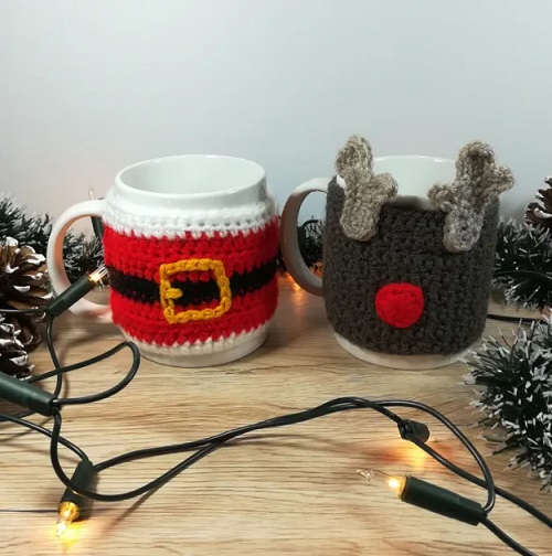 festive Crochet Mug Cozy