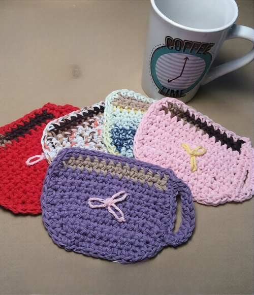 crochet cup shaped coaster 5