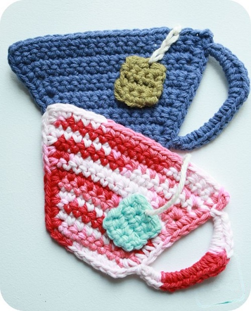 crochet cup shaped coaster 2