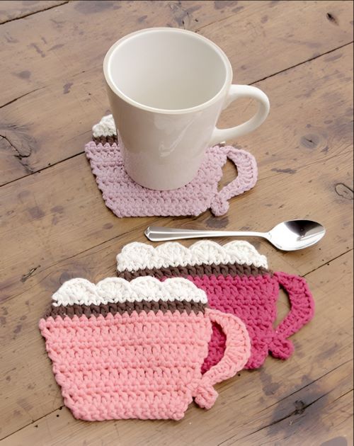 crochet cup shaped coaster 3