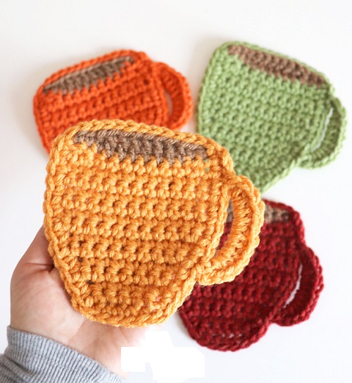 crochet cup shaped coaster 7