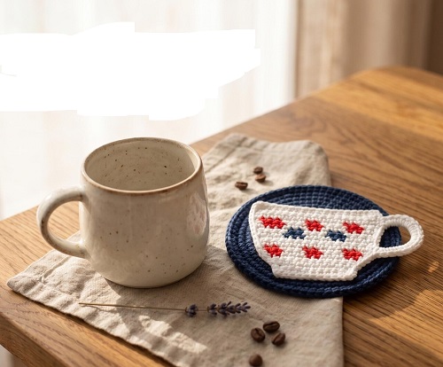 crochet cup shaped coaster 8