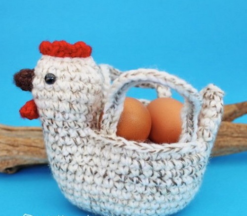 Crochet Chicken Egg Basket pattern 3