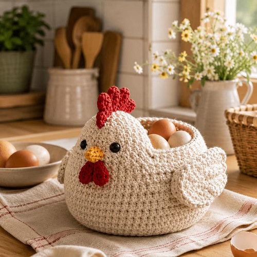Crochet Egg Basket pattern 4